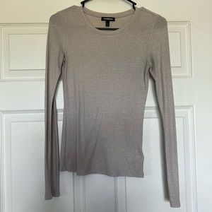 Cream long sleeve shirt with shimmer